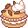 caramel macaron with white cream and almonds