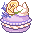 lavender macaron with white cream, lavender flowers, and a vanilla cookie