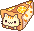 nyanko cat in a slice of orange cake